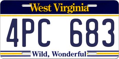 WV license plate 4PC683