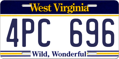 WV license plate 4PC696