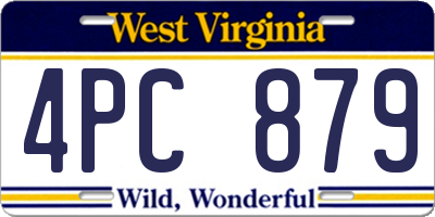 WV license plate 4PC879