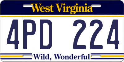 WV license plate 4PD224