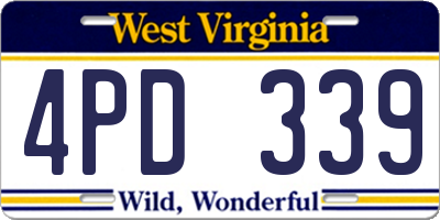 WV license plate 4PD339