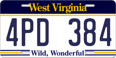 WV license plate 4PD384
