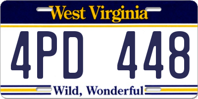 WV license plate 4PD448