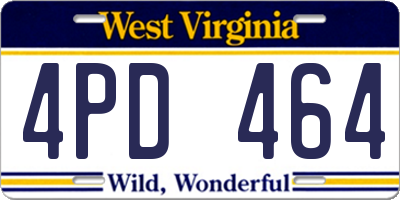 WV license plate 4PD464
