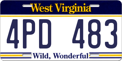 WV license plate 4PD483