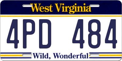 WV license plate 4PD484
