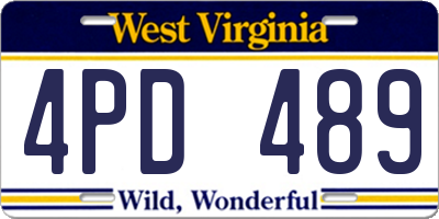 WV license plate 4PD489