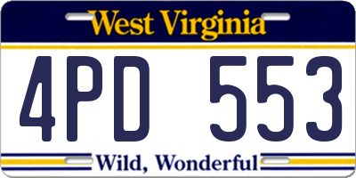 WV license plate 4PD553