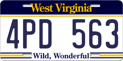 WV license plate 4PD563
