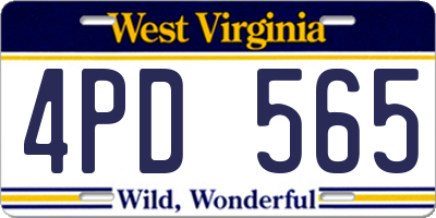 WV license plate 4PD565