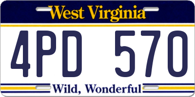 WV license plate 4PD570