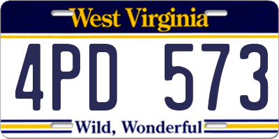 WV license plate 4PD573