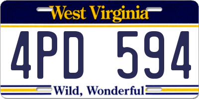 WV license plate 4PD594