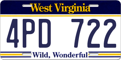 WV license plate 4PD722