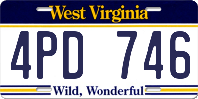 WV license plate 4PD746