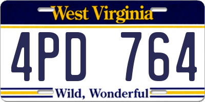 WV license plate 4PD764