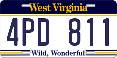 WV license plate 4PD811