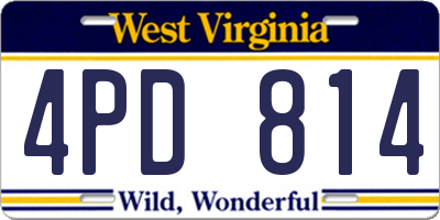 WV license plate 4PD814