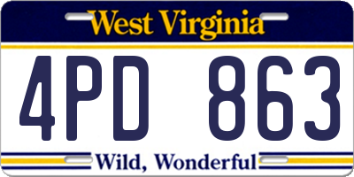WV license plate 4PD863