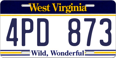 WV license plate 4PD873