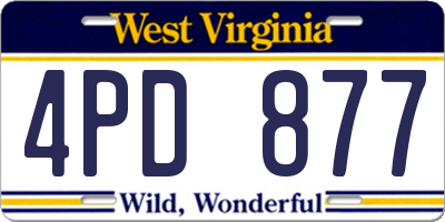 WV license plate 4PD877