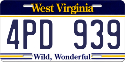 WV license plate 4PD939