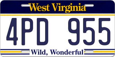 WV license plate 4PD955
