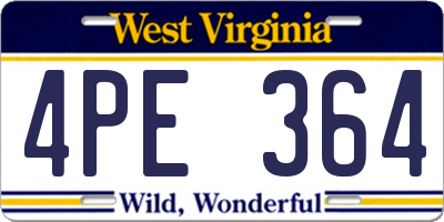 WV license plate 4PE364