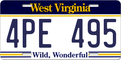 WV license plate 4PE495