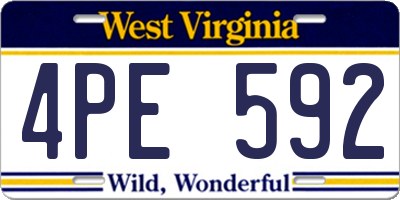 WV license plate 4PE592
