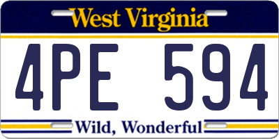 WV license plate 4PE594