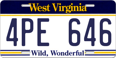 WV license plate 4PE646