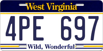 WV license plate 4PE697
