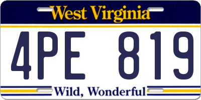 WV license plate 4PE819