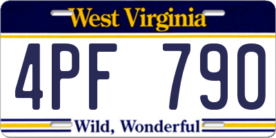 WV license plate 4PF790