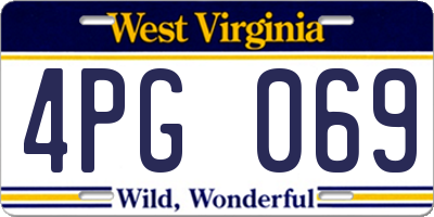 WV license plate 4PG069