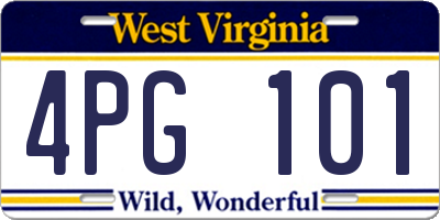 WV license plate 4PG101