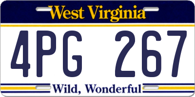 WV license plate 4PG267