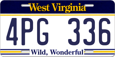 WV license plate 4PG336