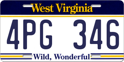 WV license plate 4PG346