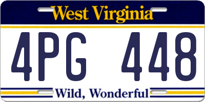 WV license plate 4PG448