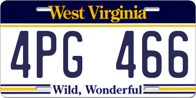 WV license plate 4PG466
