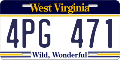 WV license plate 4PG471