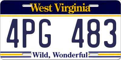 WV license plate 4PG483
