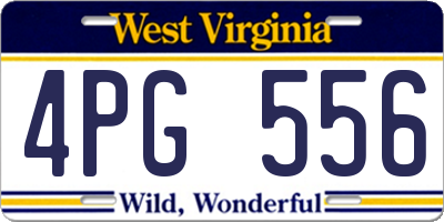 WV license plate 4PG556