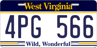 WV license plate 4PG566