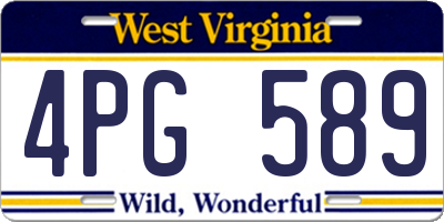 WV license plate 4PG589