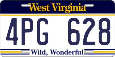 WV license plate 4PG628