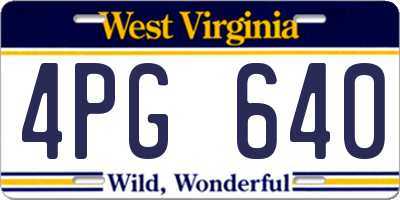 WV license plate 4PG640
