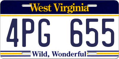 WV license plate 4PG655